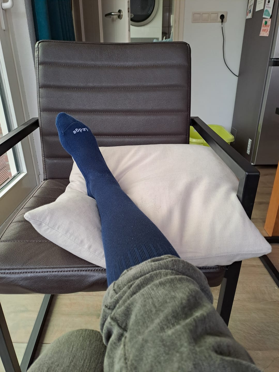 Customer photo review of Essential Compression Socks Navy Blue