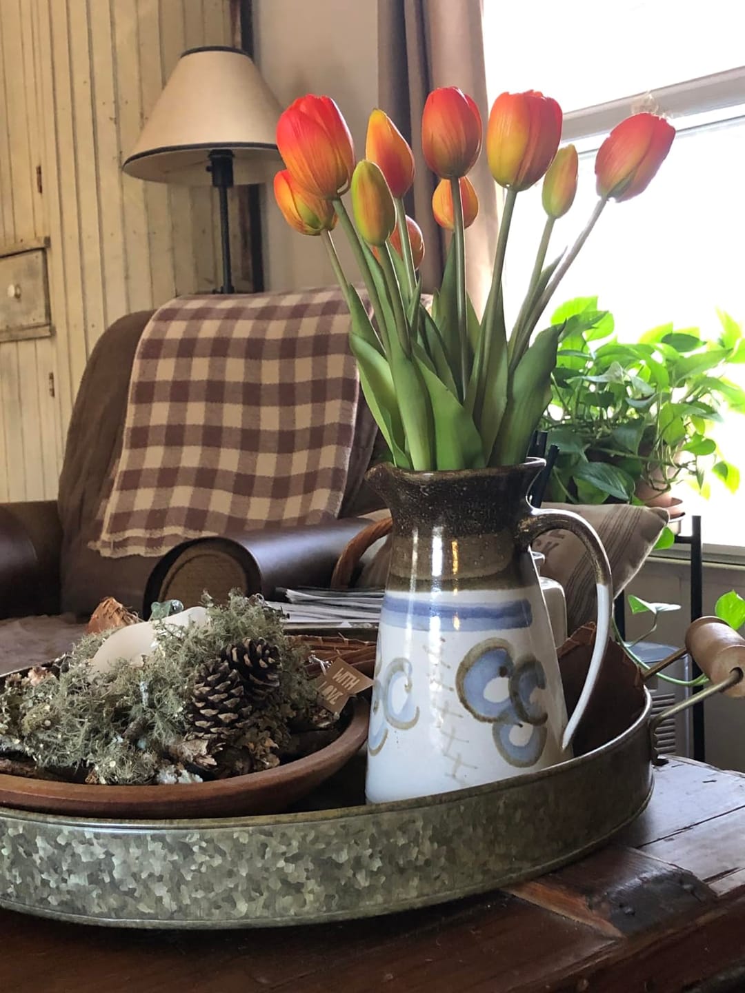 Customer photo review of 5-Piece Bundle Artificial Tulips – Realistic Faux Flowers