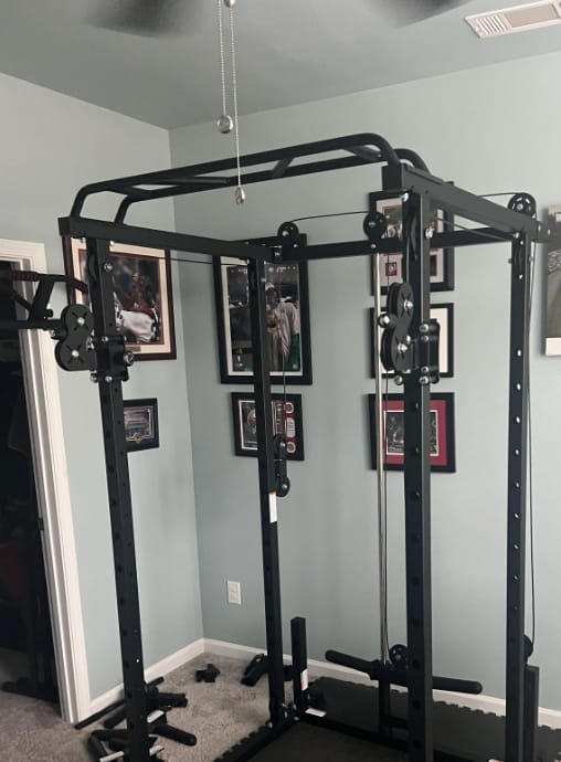 Customer photo review of RitFit P3 Power Cage 1200lbs with Smooth Cable System & Aluminum Pulleys