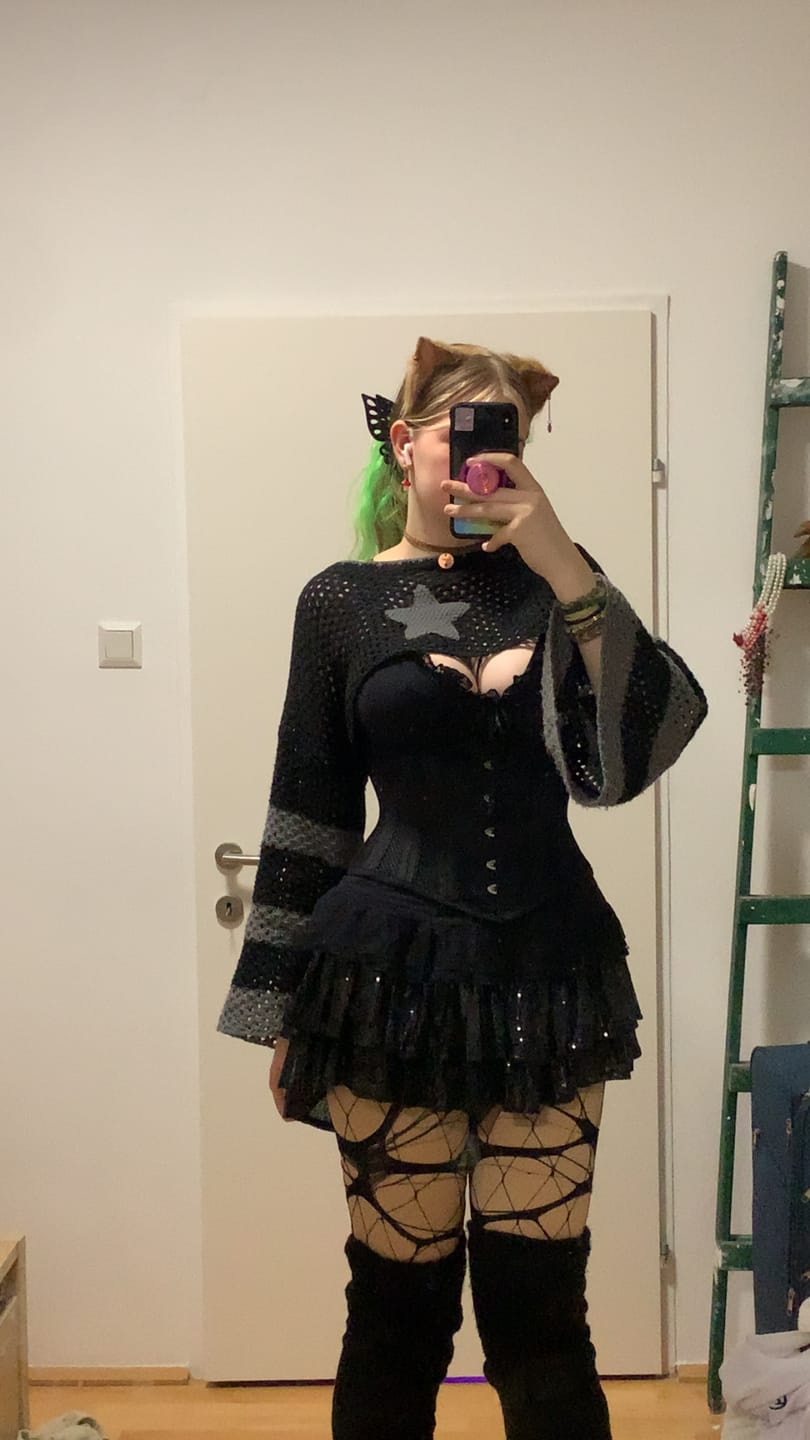 Customer photo review of Onyx FairyDust Sequin Mini Skirt + Petticoat (Black)