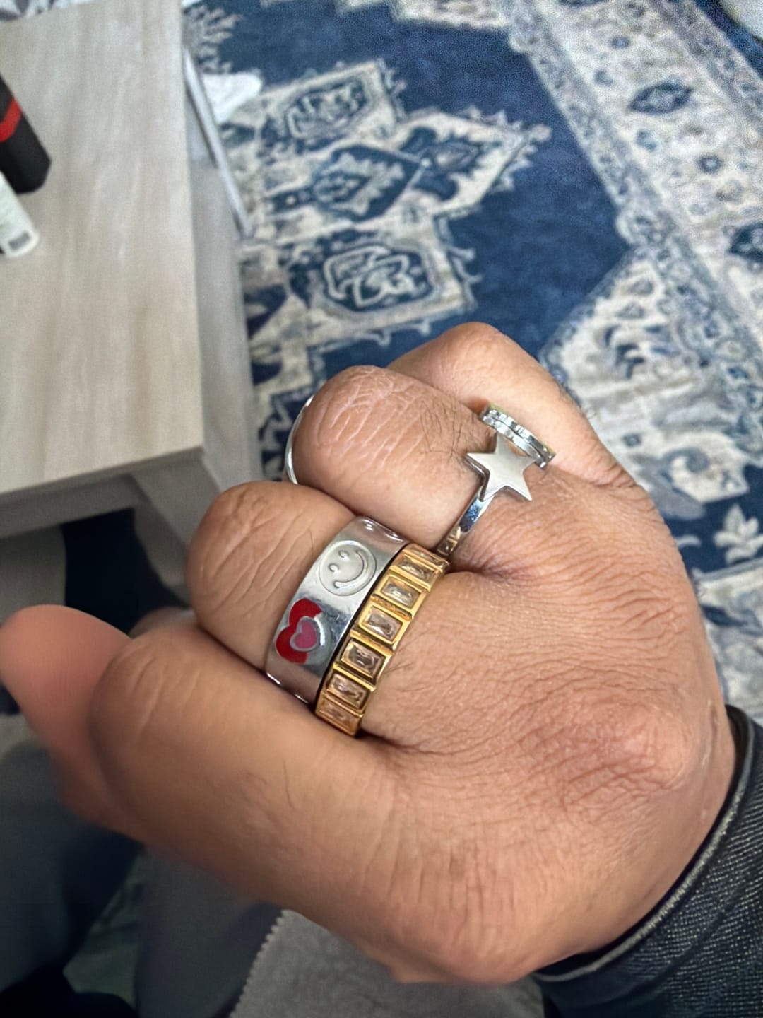 Customer photo review of Chrome Cross Ring Band