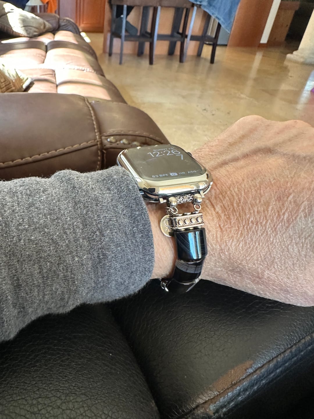 Customer photo review of Bohemian Noir Stretch Apple Watch Strap