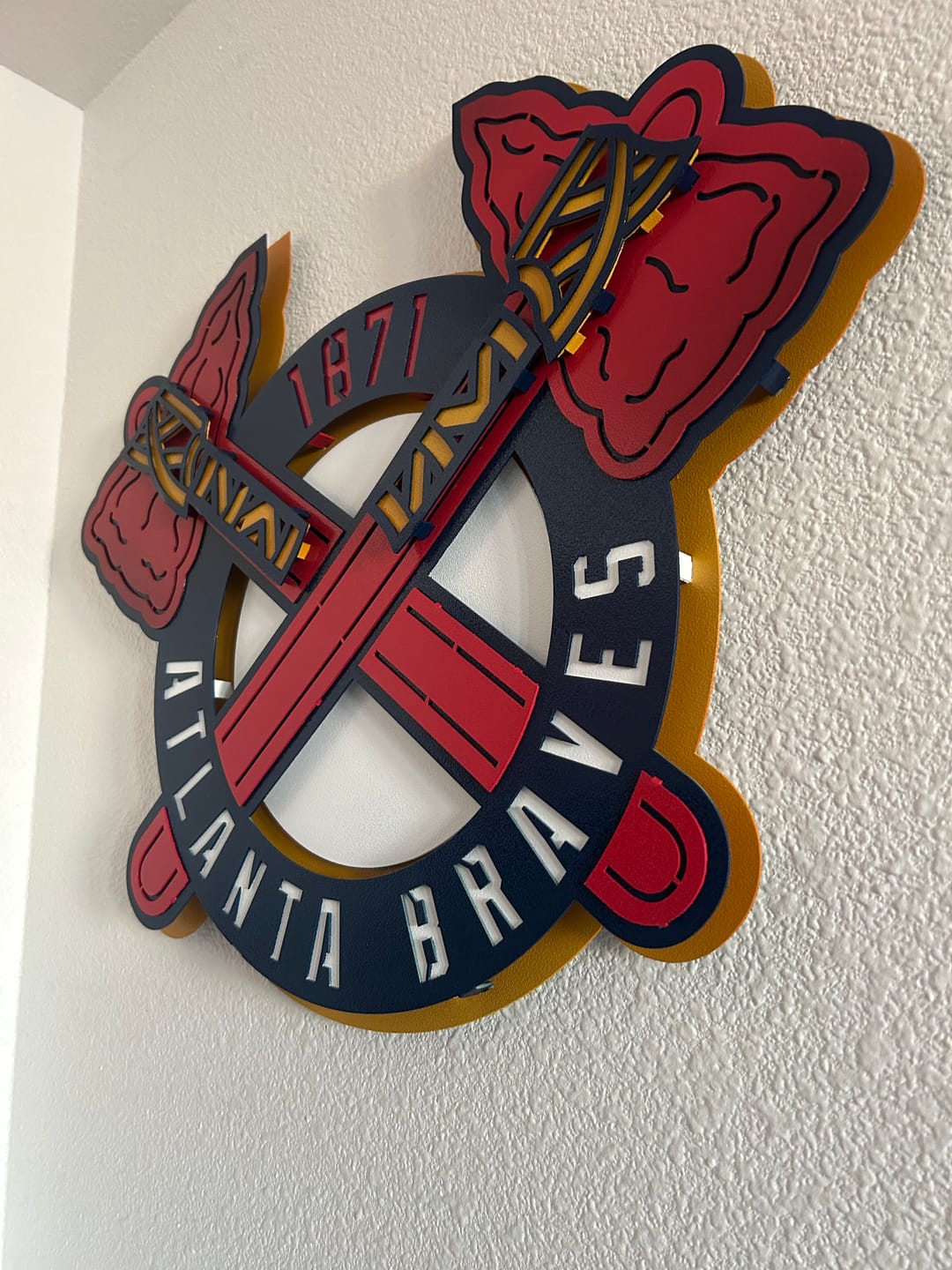 Customer photo review of Atlanta Braves 7 layer "1871" Cooperstown  3D Metal Wall Art