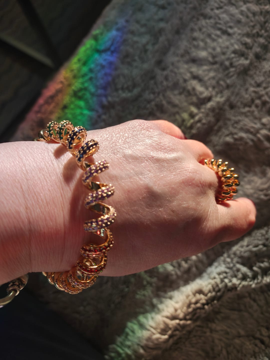 Customer photo review of LIMITED RELEASE - RAINBOW ONION RING BRACELET
