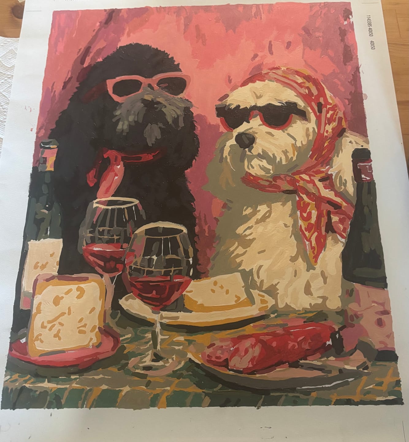 Customer photo review of Fancy dogs | Paint by Number