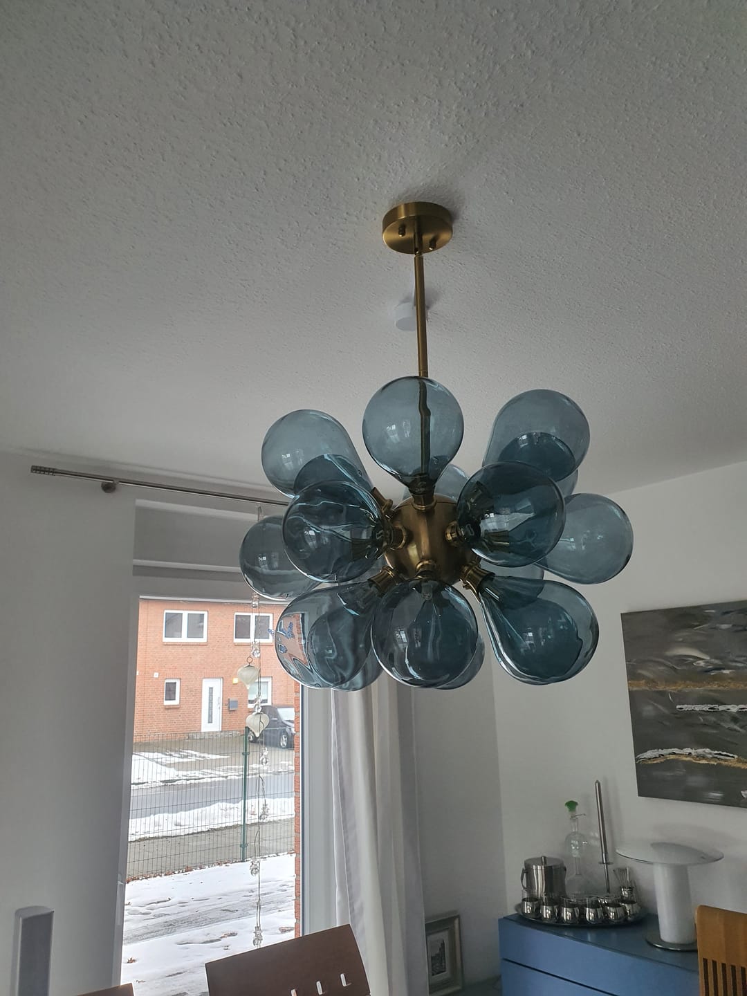 Customer photo review of Modern 18-Light Glass Bubble Cluster Chandelier