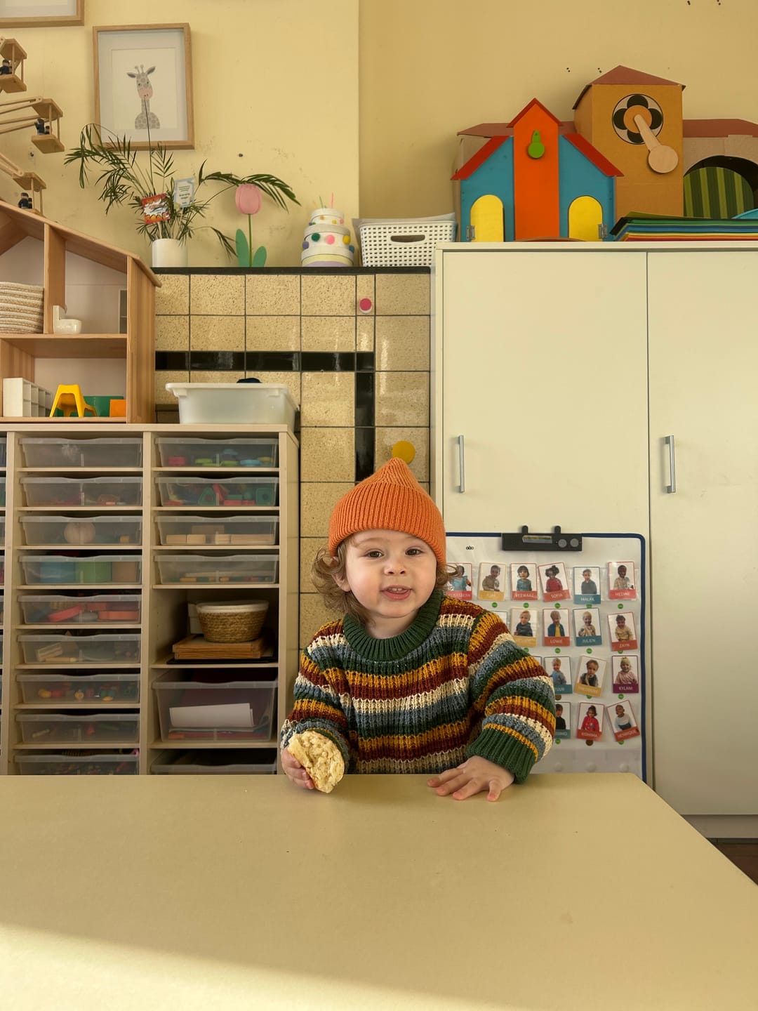 Customer photo review of Rainbow Waffle Snuggly Knitted Jumper