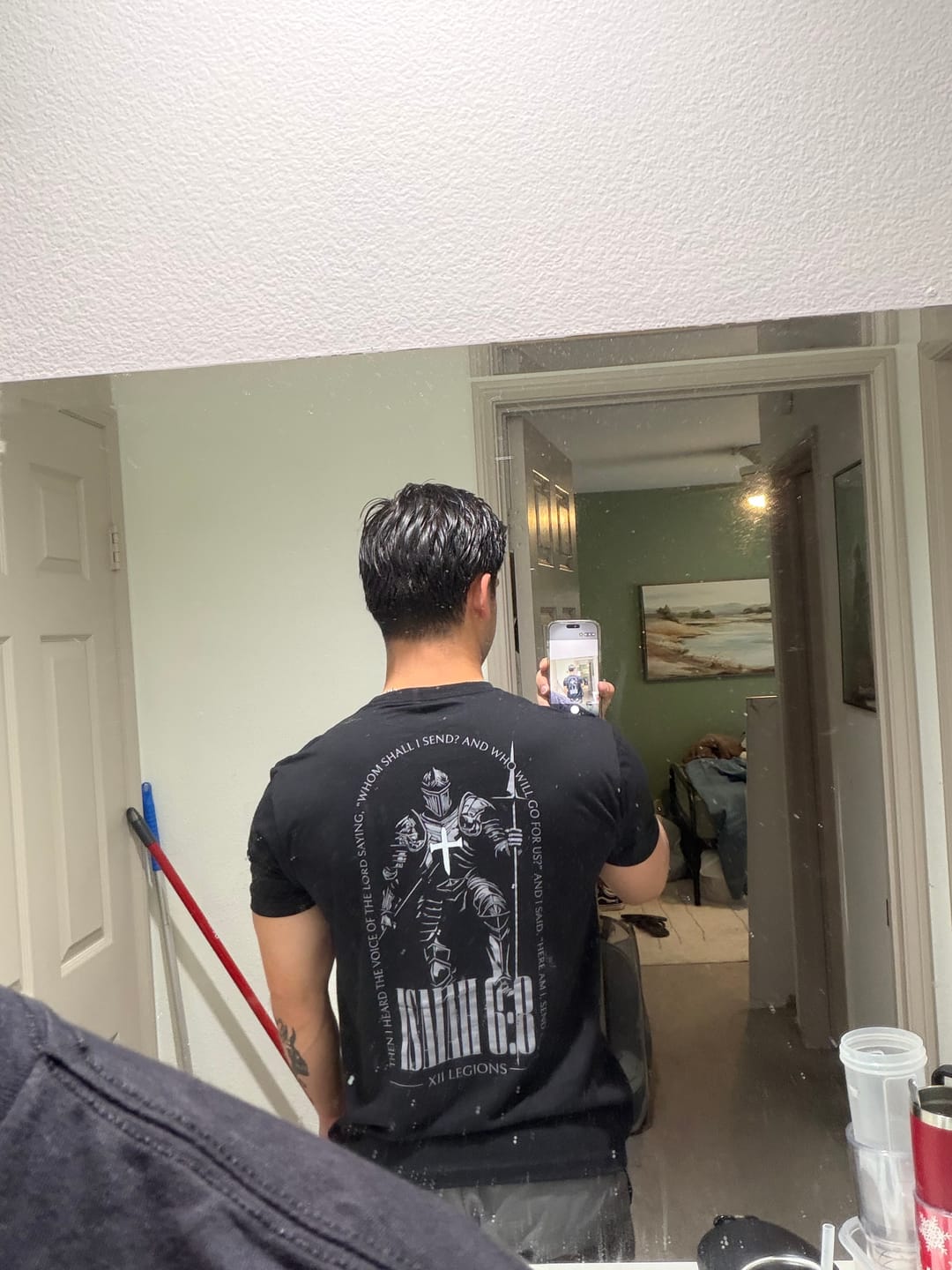 Customer photo review of ISAIAH 6:8 T-shirt