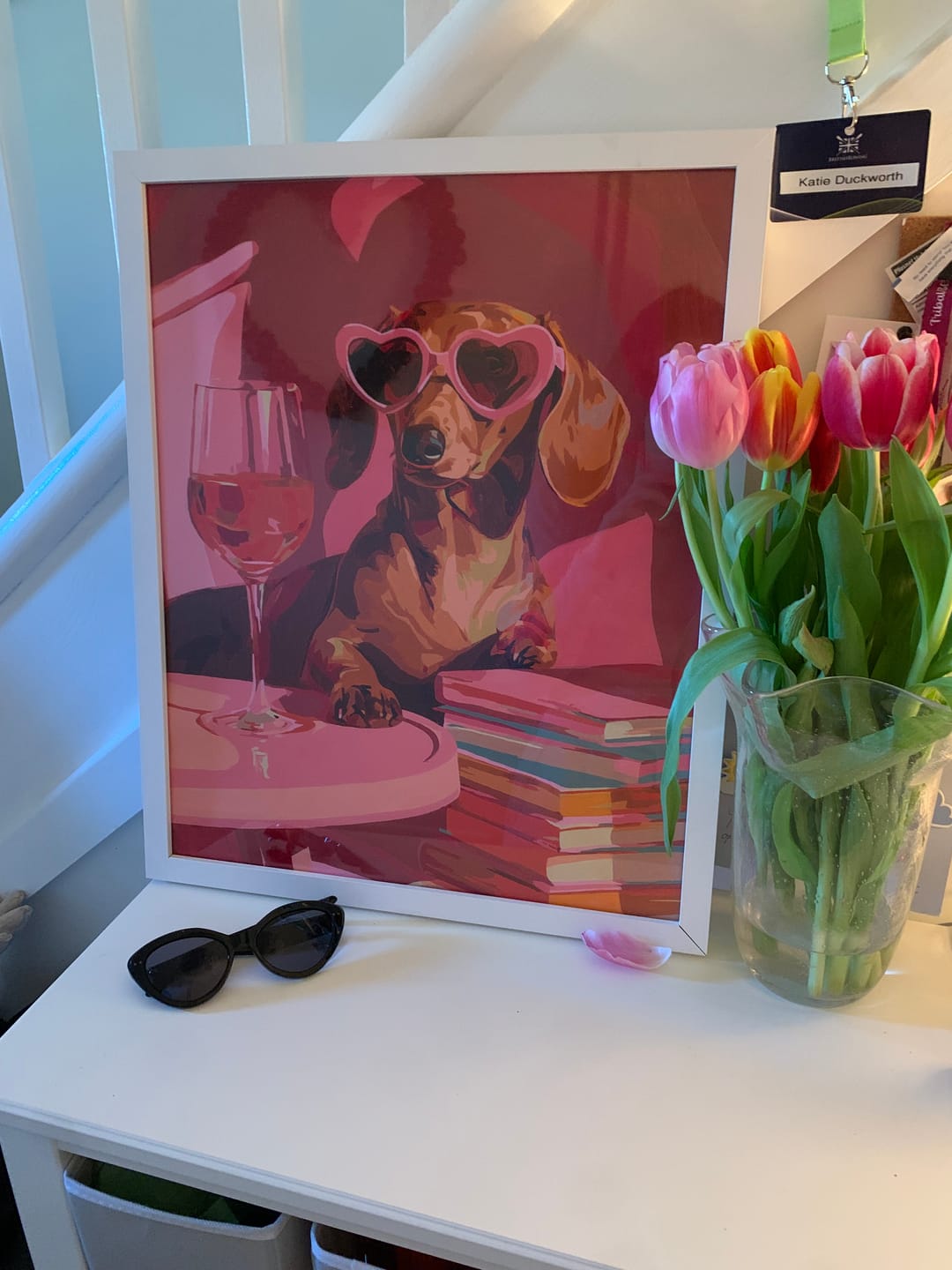 Customer photo review of Dachshund in pink | Paint by Number