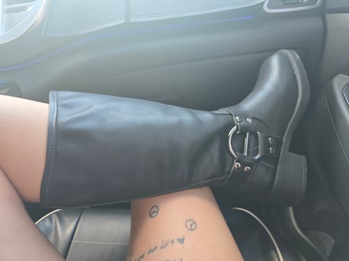 Customer photo review of Moto Black Boots