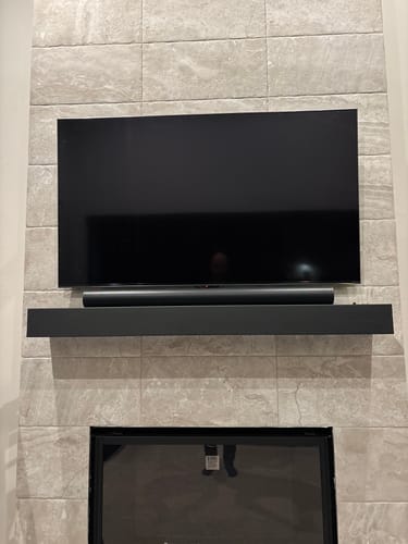 Customer photo review of Custom Metal Floating Mantel Shelf | Design Specialties