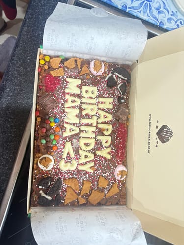 Customer photo review of Mega custom message loaded brownie