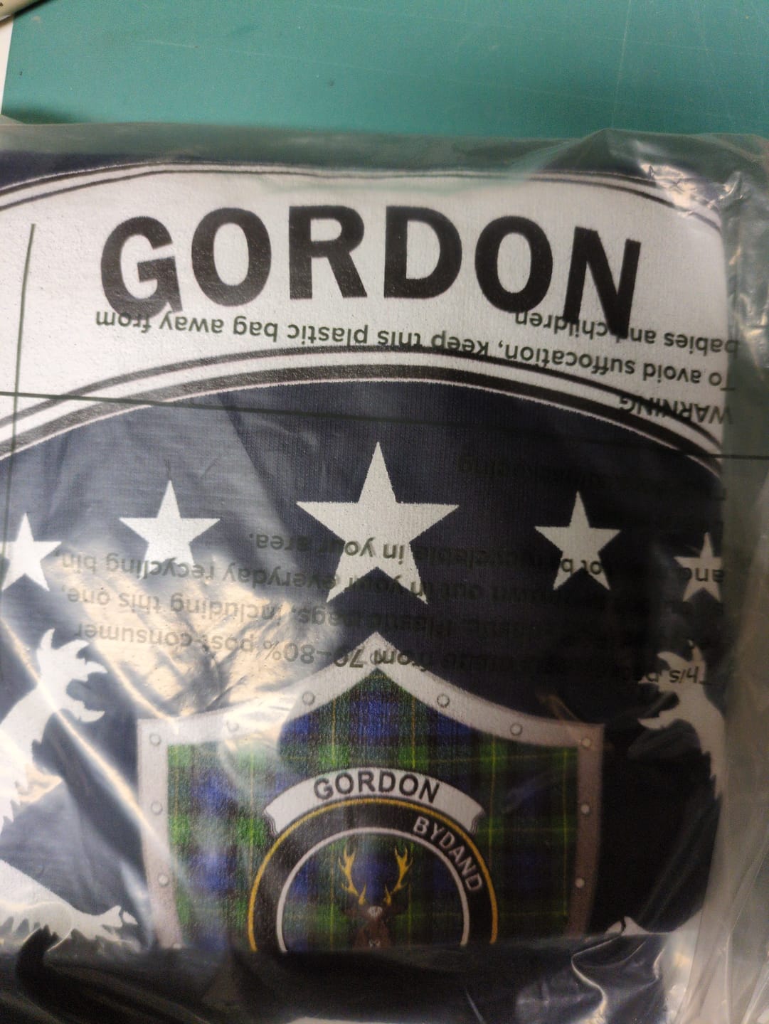 Customer photo review of Scottish Gordon Clan Crest Tartan T-Shirt Wreaking Havoc Design