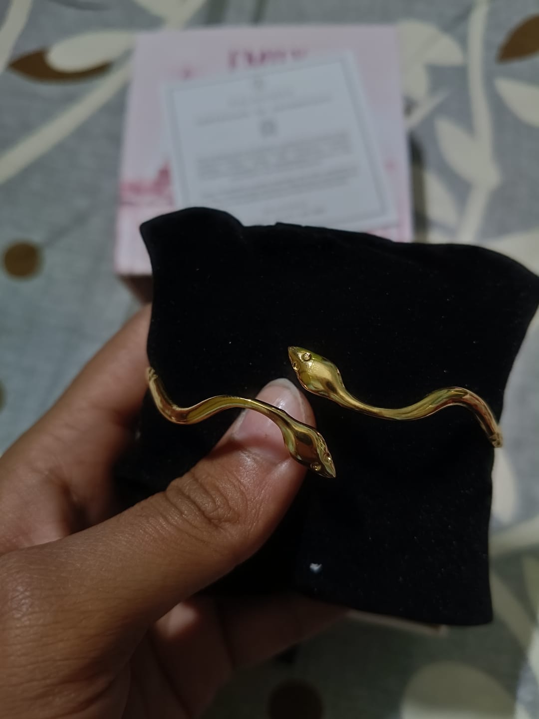 Customer photo review of Minimalist Golden Ripple Snake Bracelet