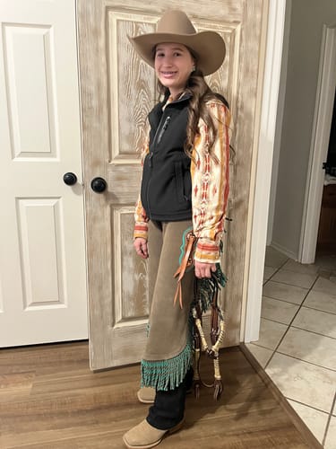 Customer photo review of Slate River Chinks ~ Youth