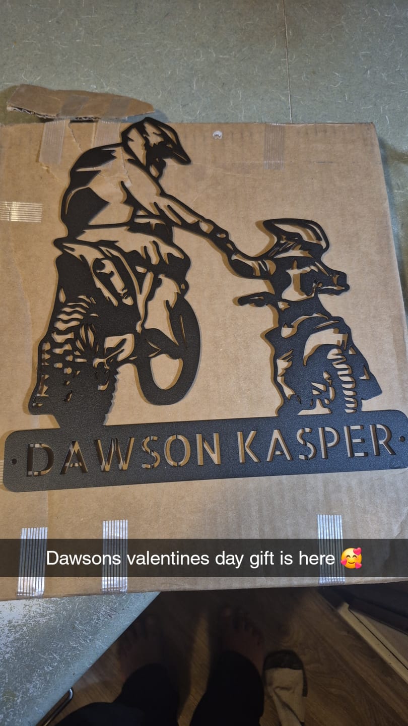 Customer photo review of Father and Son Motorcross Monogram - Steel Sign