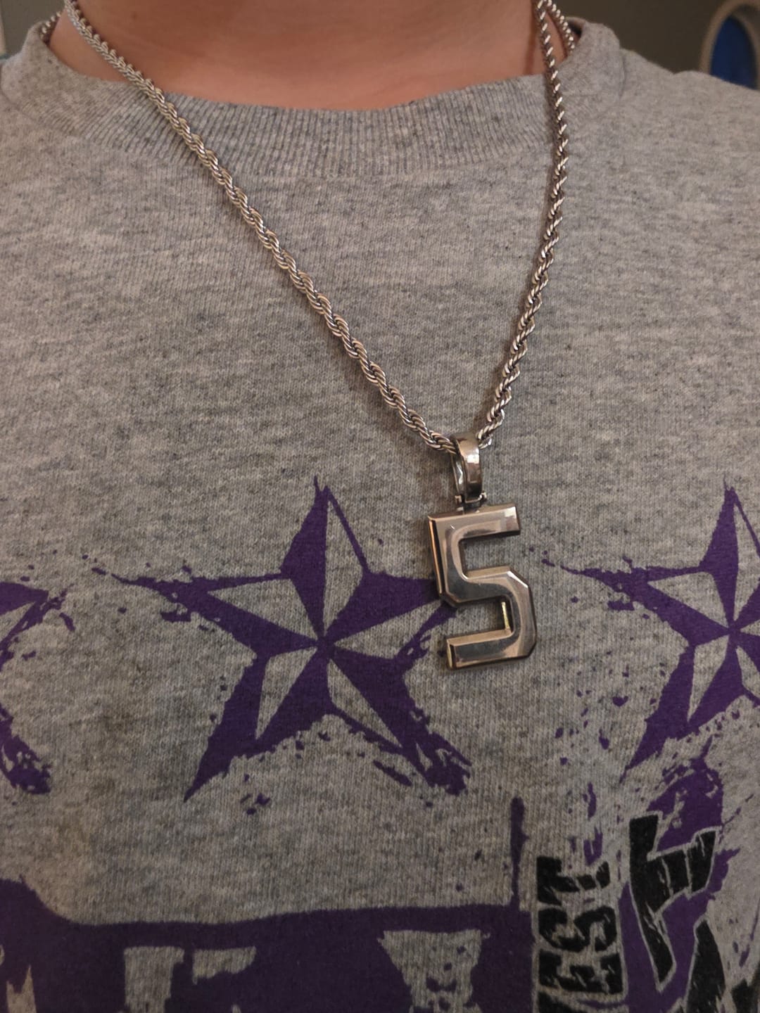 Customer photo review of Signature Jersey Number Pendant in Silver