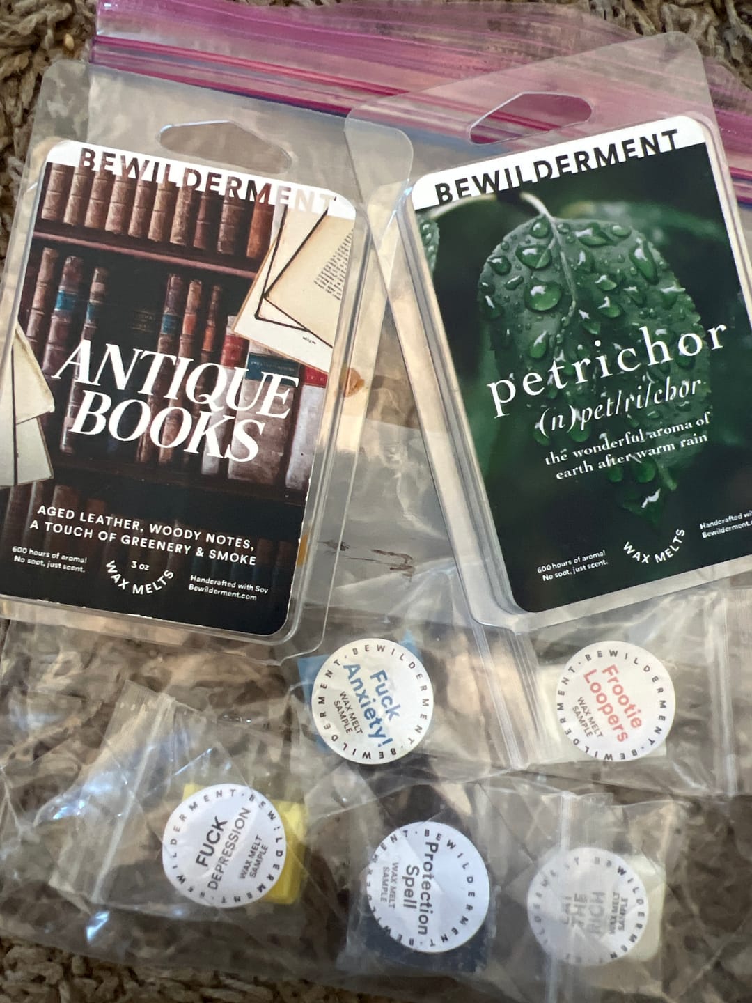 Customer photo review of Antique Book Smell Wax Melts