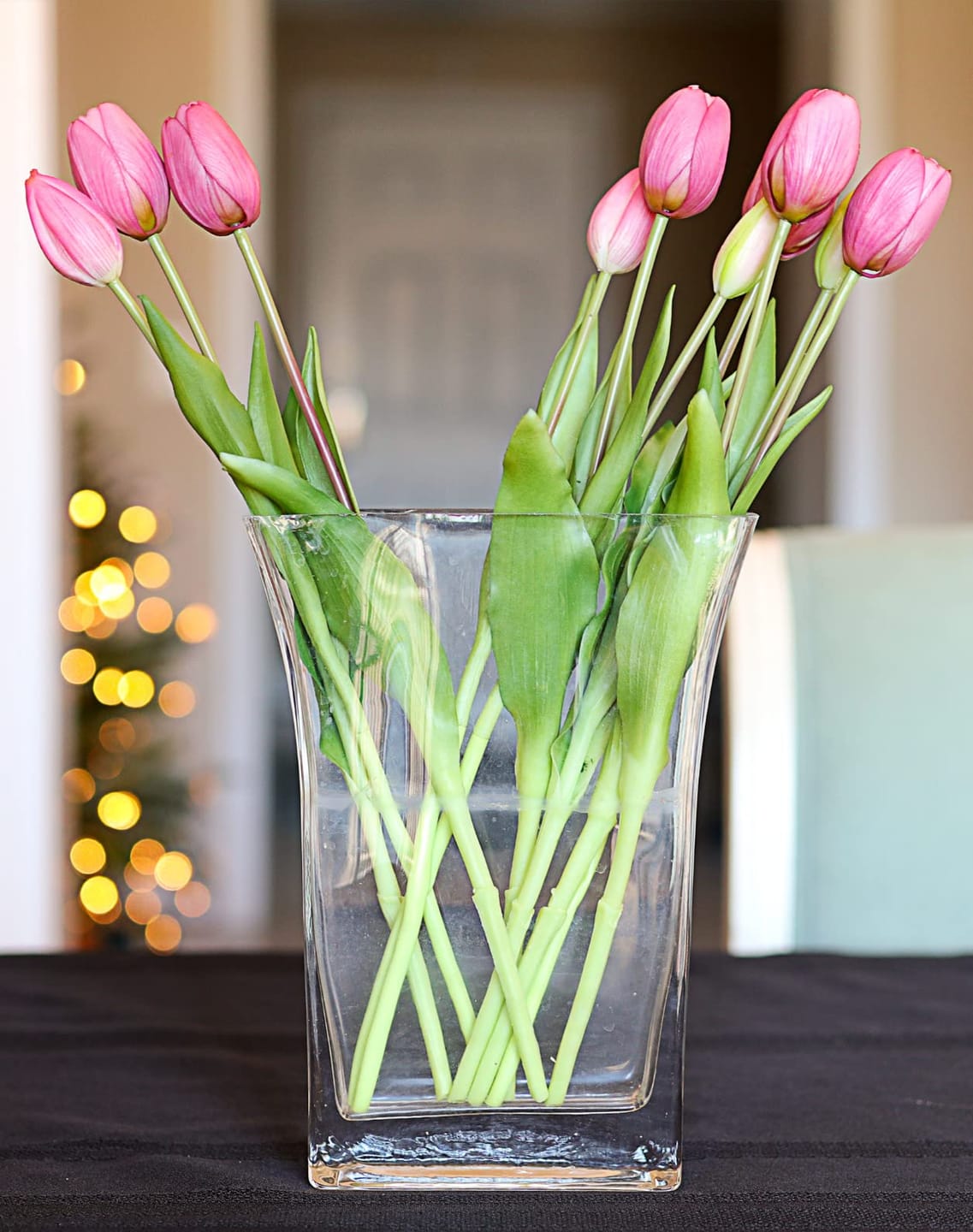 Customer photo review of 5-Piece Bundle Artificial Tulips – Realistic Faux Flowers
