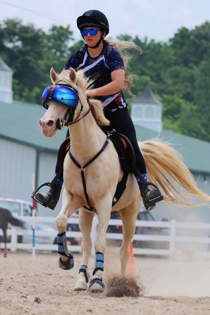 Customer photo review of eVysor - UV Horse Riding Goggles!