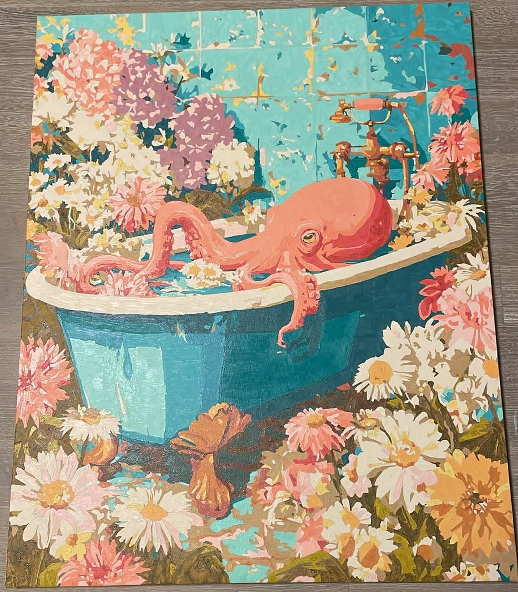 Customer photo review of Floral Octopus | Paint by Number