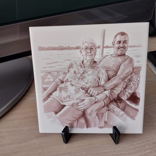 Customer photo review of Sepia Vintage Portret Tegeltje