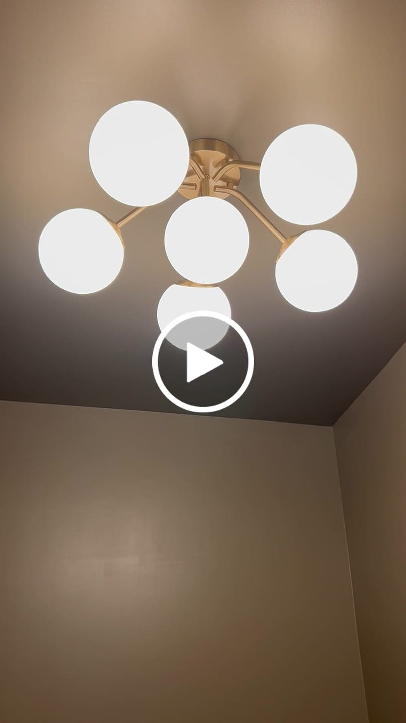 Customer video review of Bloom Brass Frosted Glass Bubble Semi Flush Chandelier