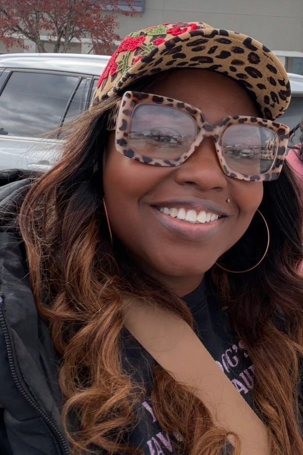 Customer photo review of Woman Of Faith On Purpose Floral Hat | Leopard
