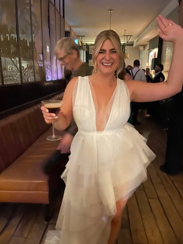 Customer photo review of Lola Dress in White by Lexi - RENTAL