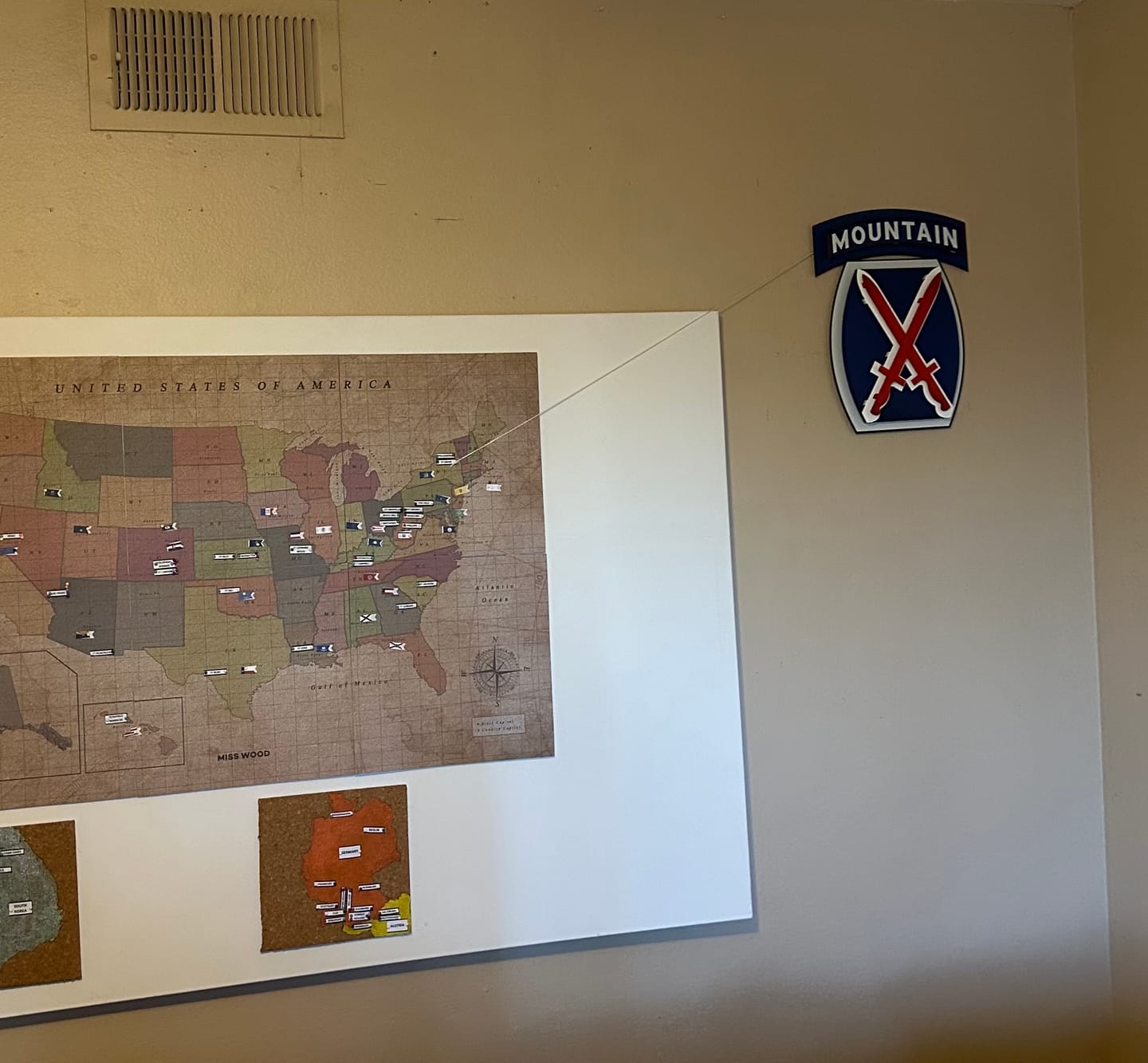 Customer photo review of US Army 10th Mountain Patch 3D Metal Wall Art