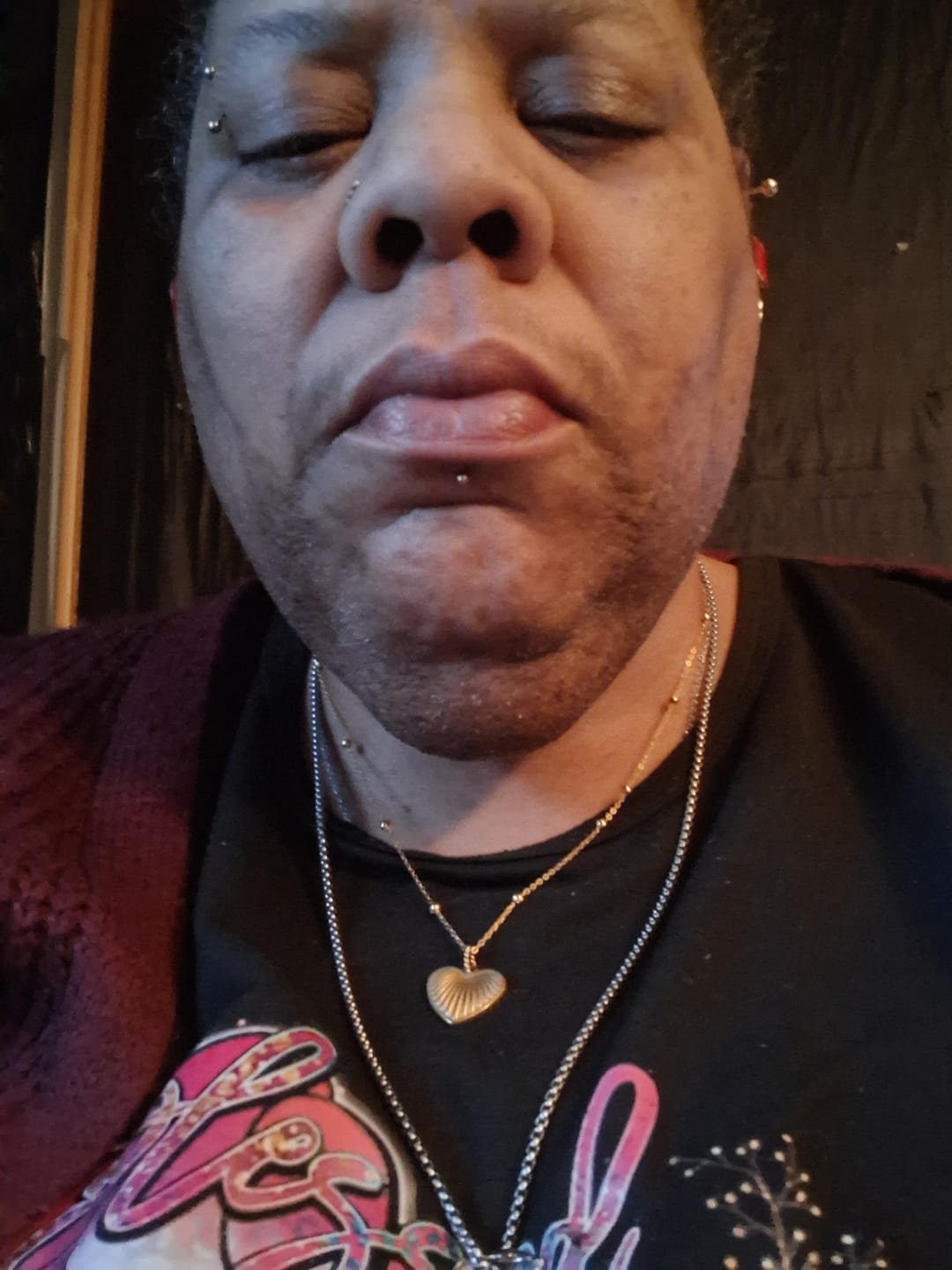 Customer photo review of Heart Pendant Necklace w/ Satellite Chain
