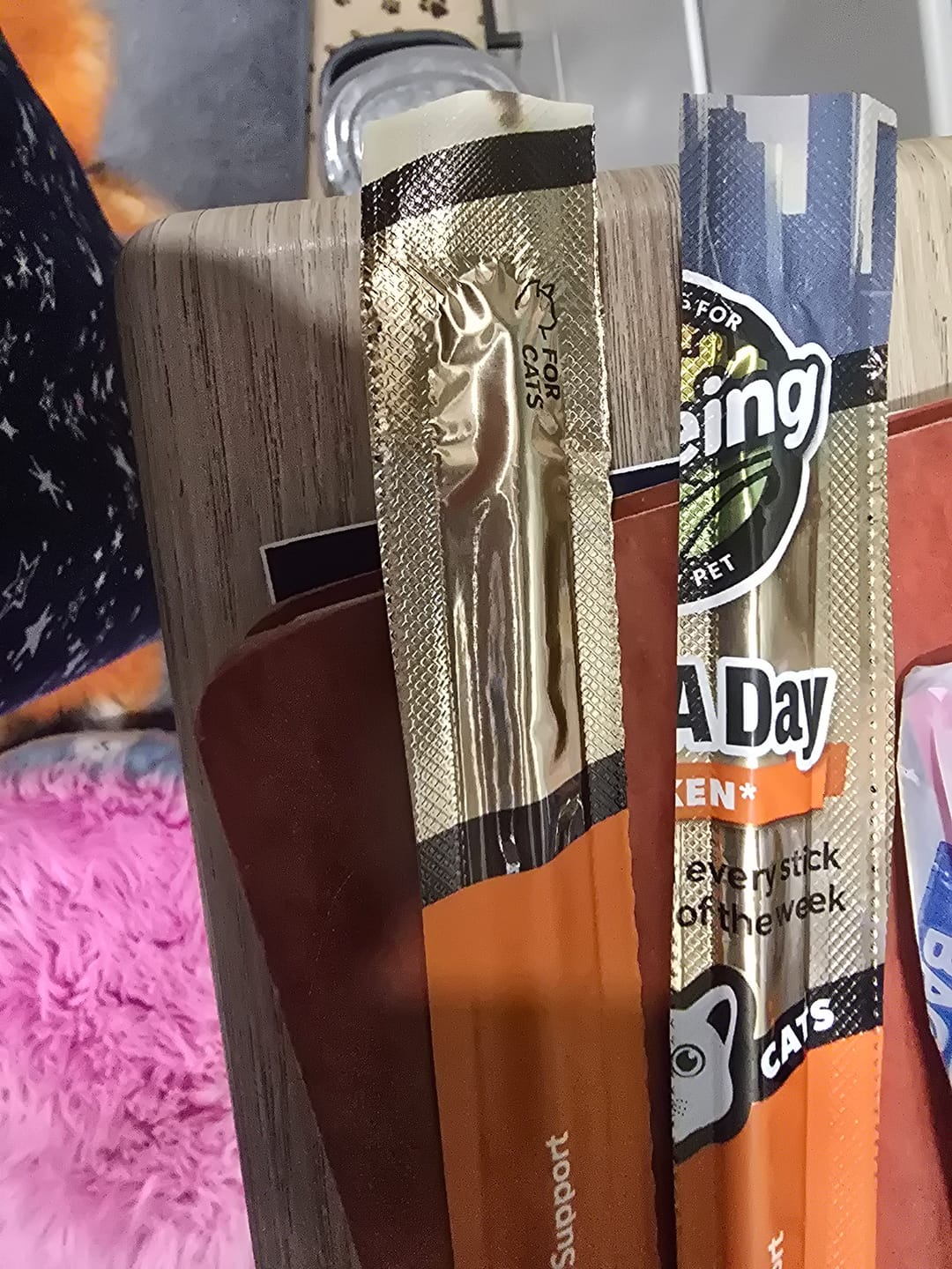 Customer photo review of Stick a Day Dogs | Chicken Flavor | Specially Formulated 7-in-1 Functions Daily Real Meat Snacks for Dogs | Healthy Tasty Treat & Pet Vitamins & Supplements Combination (Pack of 28 Sticks)