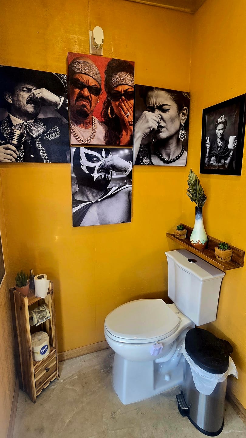 Customer photo review of Lucha Guacala Bathroom Art Canvas 16" * 20"