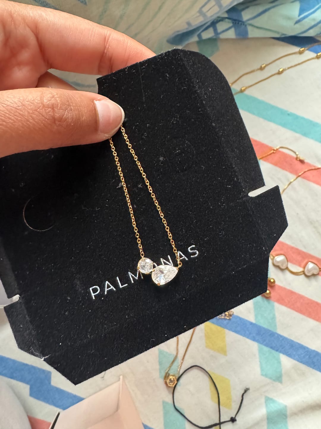 Customer photo review of Double Drop Delicacy Gold Chain Necklace