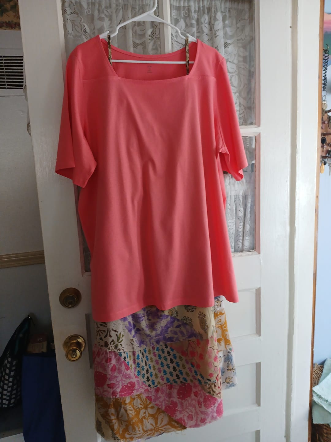 Customer photo review of Rough Cut Over Dye Patchwork Skirt