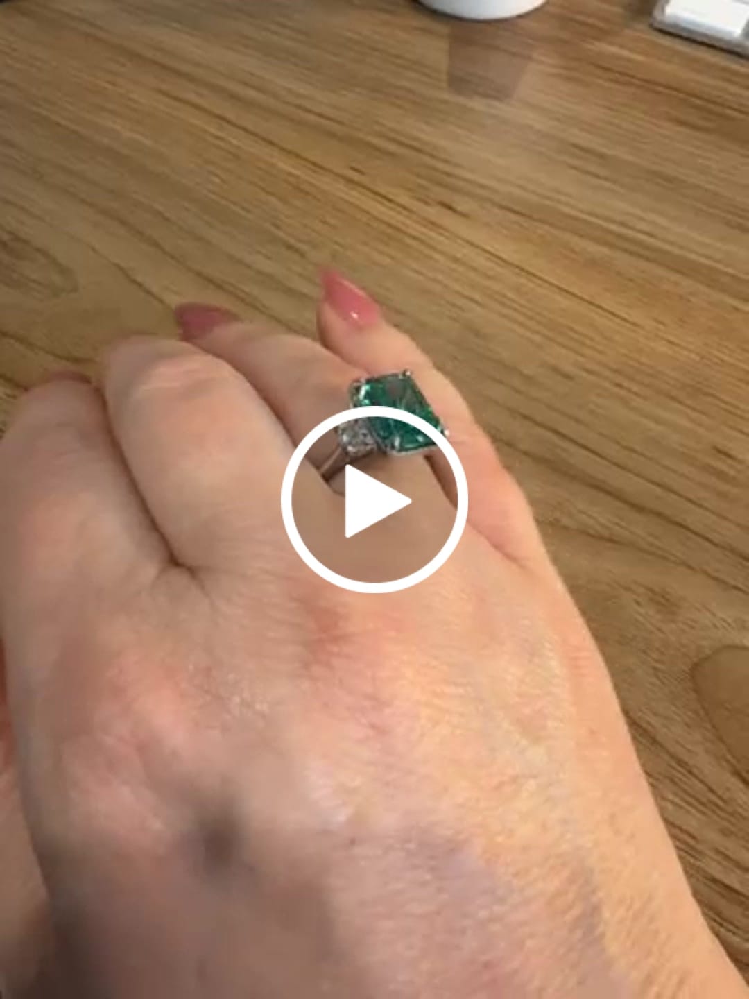 Customer video review of S925 Paraiba Tourmaline 5 Ct Radiant Cut Three Stone Engagement Ring