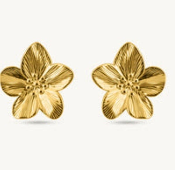 Customer photo review of Golden Blossom Earrings