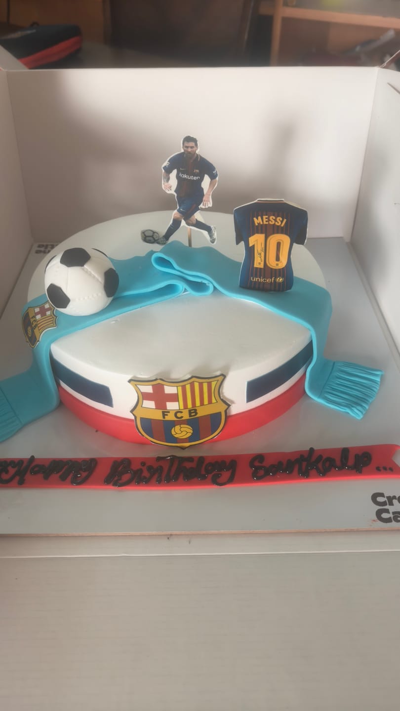 Customer photo review of Messi Jersey Cake