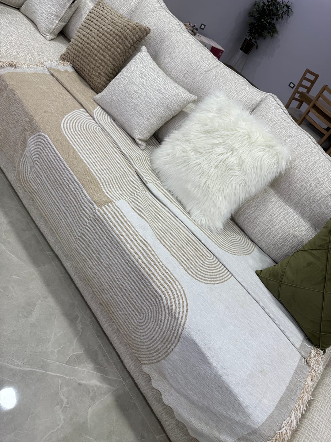 Customer photo review of Manta Acogedora para Sofá – Diseño Moderno y Natural Wakeshome