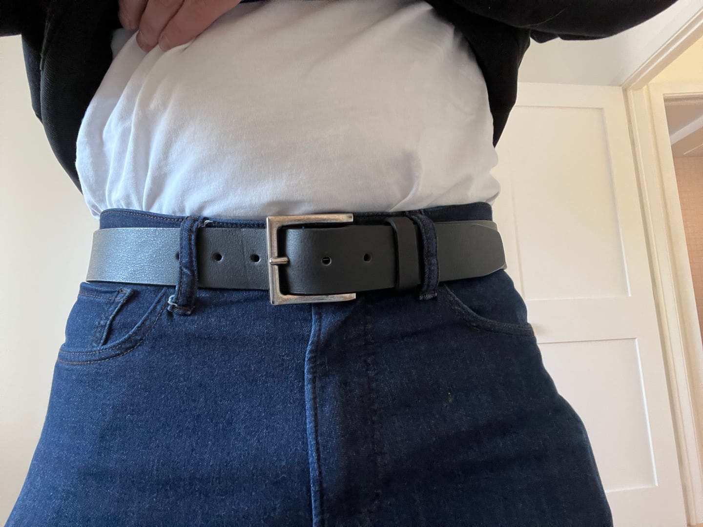 Customer photo review of The Long Haul Belt - Classic Black 100% Full-Grain Leather Belt