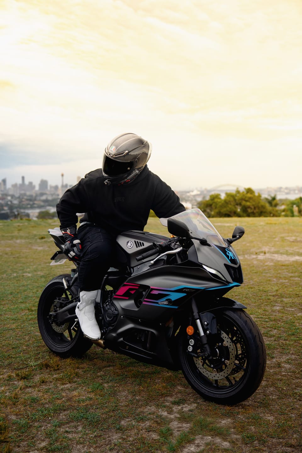 Customer photo review of Motorcycle Riding Boots White