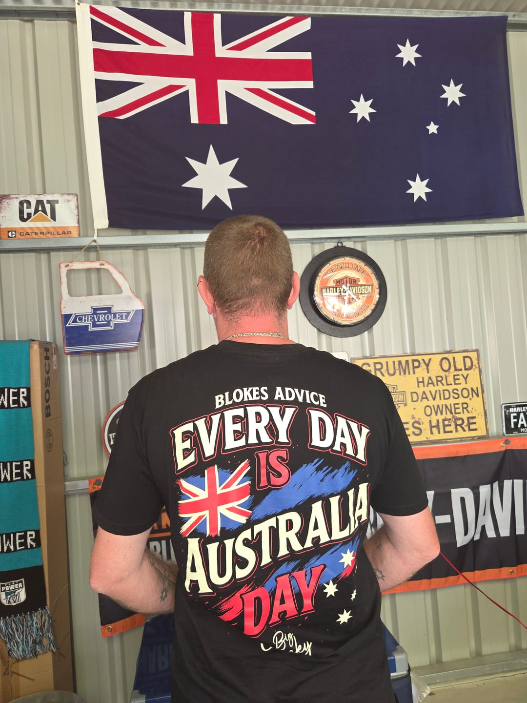Customer photo review of Big Chocky | Aussie Day Tee