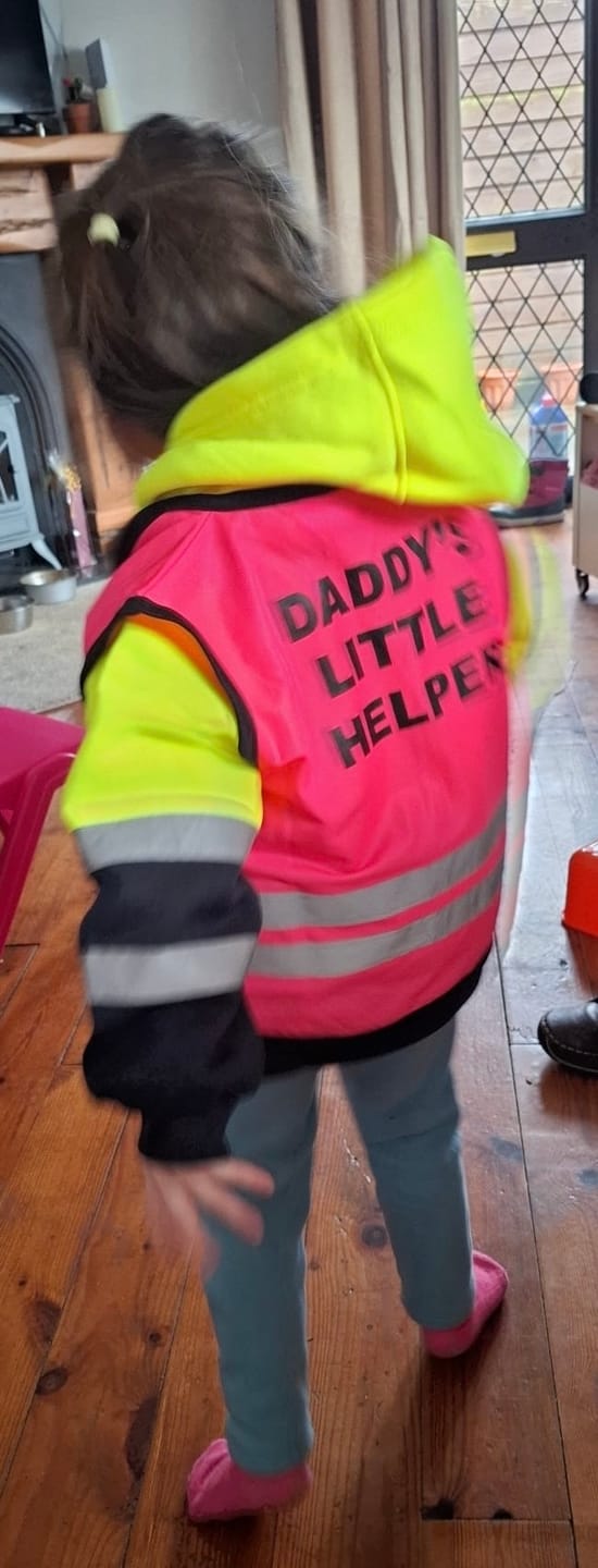 Customer photo review of Kids Daddy's Little Helper Vest