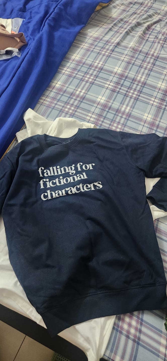 Customer photo review of Fictional Characters: Bookish Sweatshirt