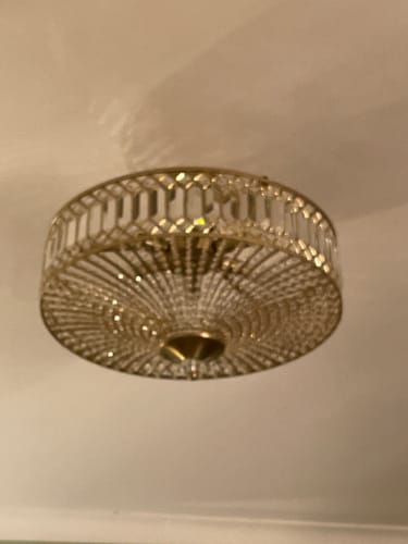 Customer photo review of Carved Crystal Drum Semi Flush Mount