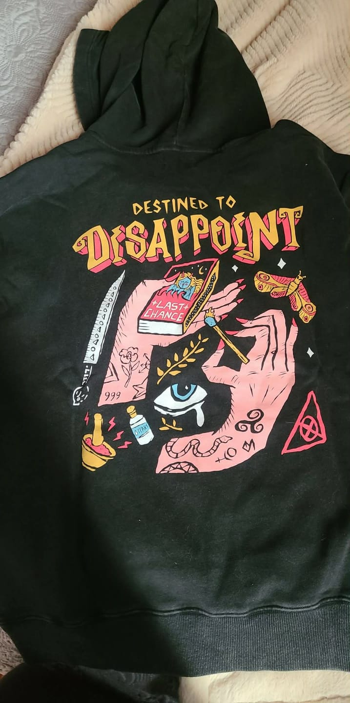 Customer photo review of Destined to Disappoint Hoodie