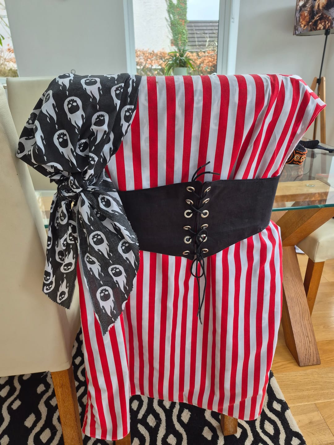 Customer photo review of Flaming Skulls Polycotton Fabric