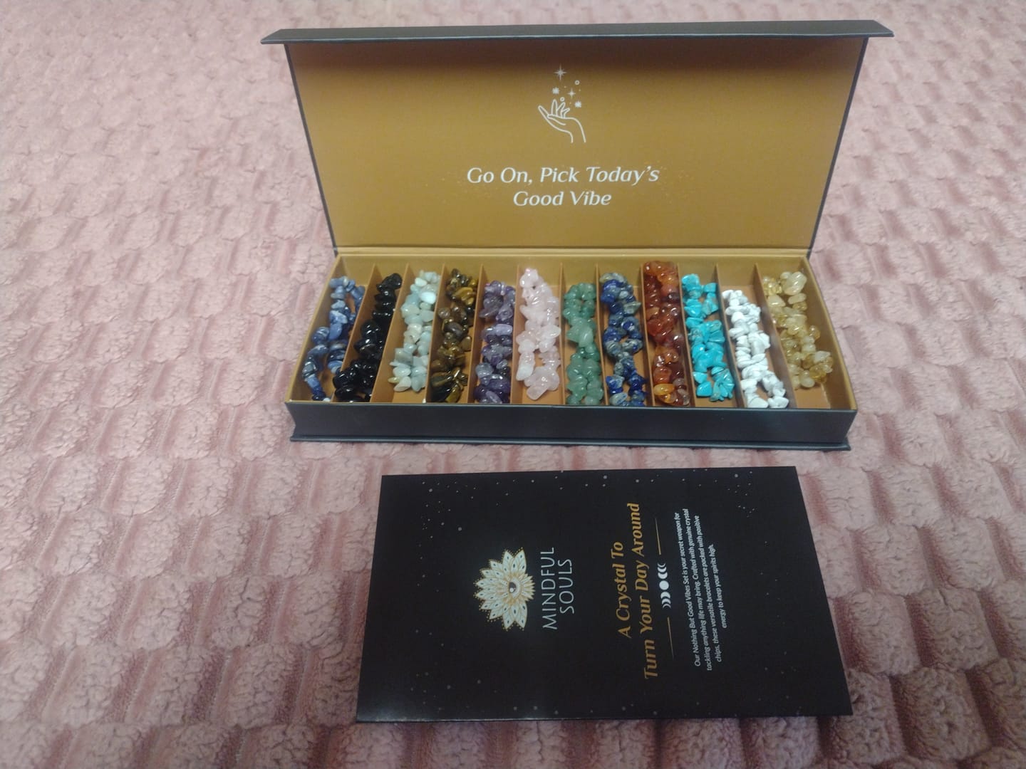 Customer photo review of 12 Natural Crystal Bracelets in a Box