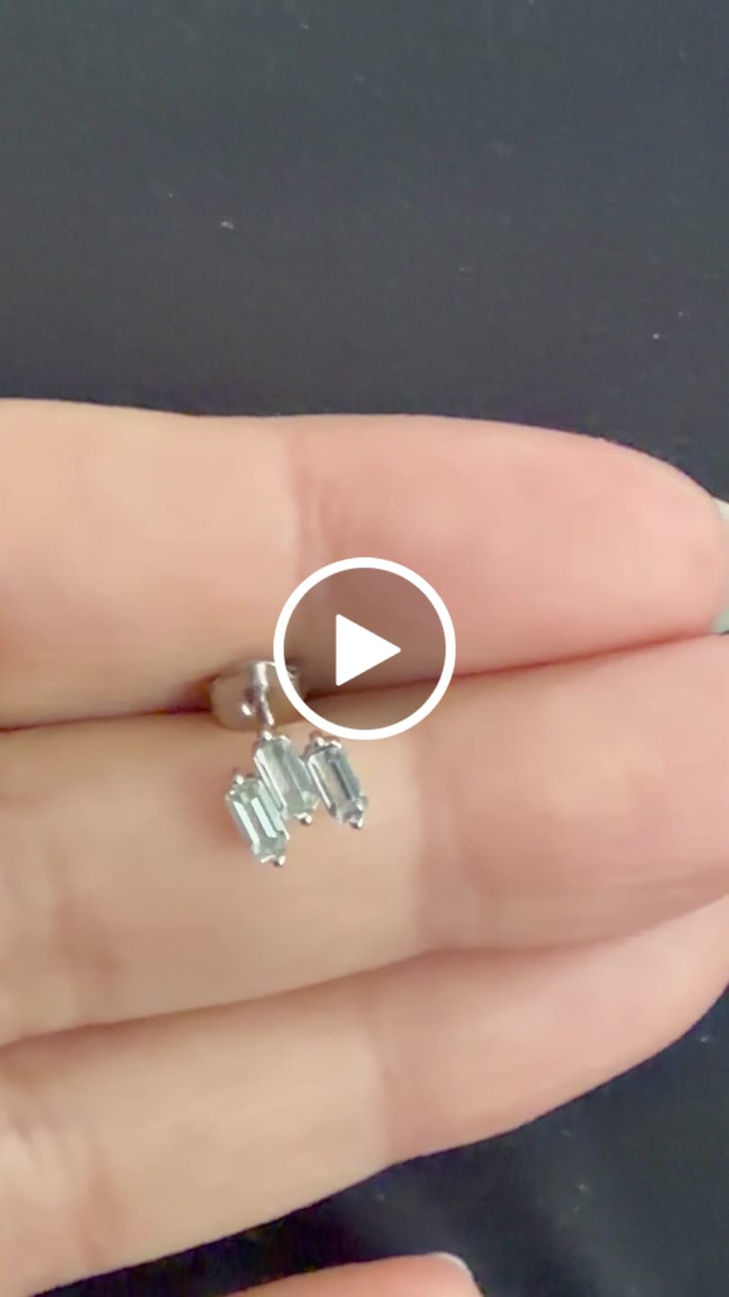 Customer video review of Jovie 18k White Gold Plated 3-Stone Stud Earrings with Swarovski Crystals