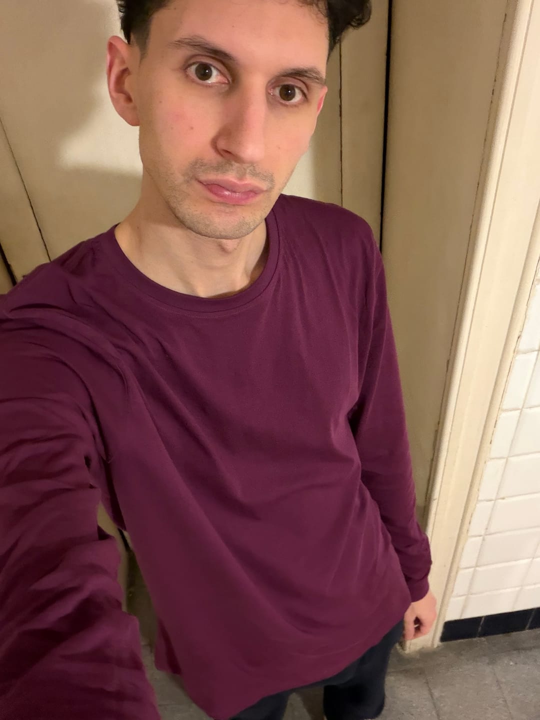 Customer photo review of Organic Tall Long Sleeve T-Shirt (Dark Purple)